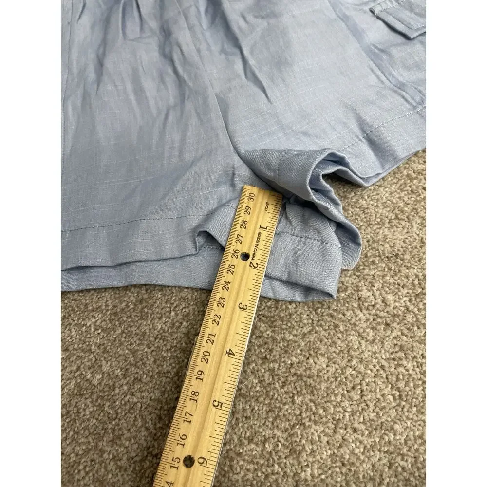 Hudson Gray Paperbag Waist Cargo Shorts Women’s Small Light Blue Chambray NWT - Picture 12 of 13